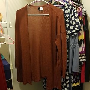 Thin rust colored cardigan